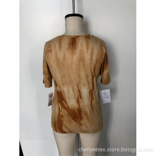 Tie-dyed round neck with short sleeves